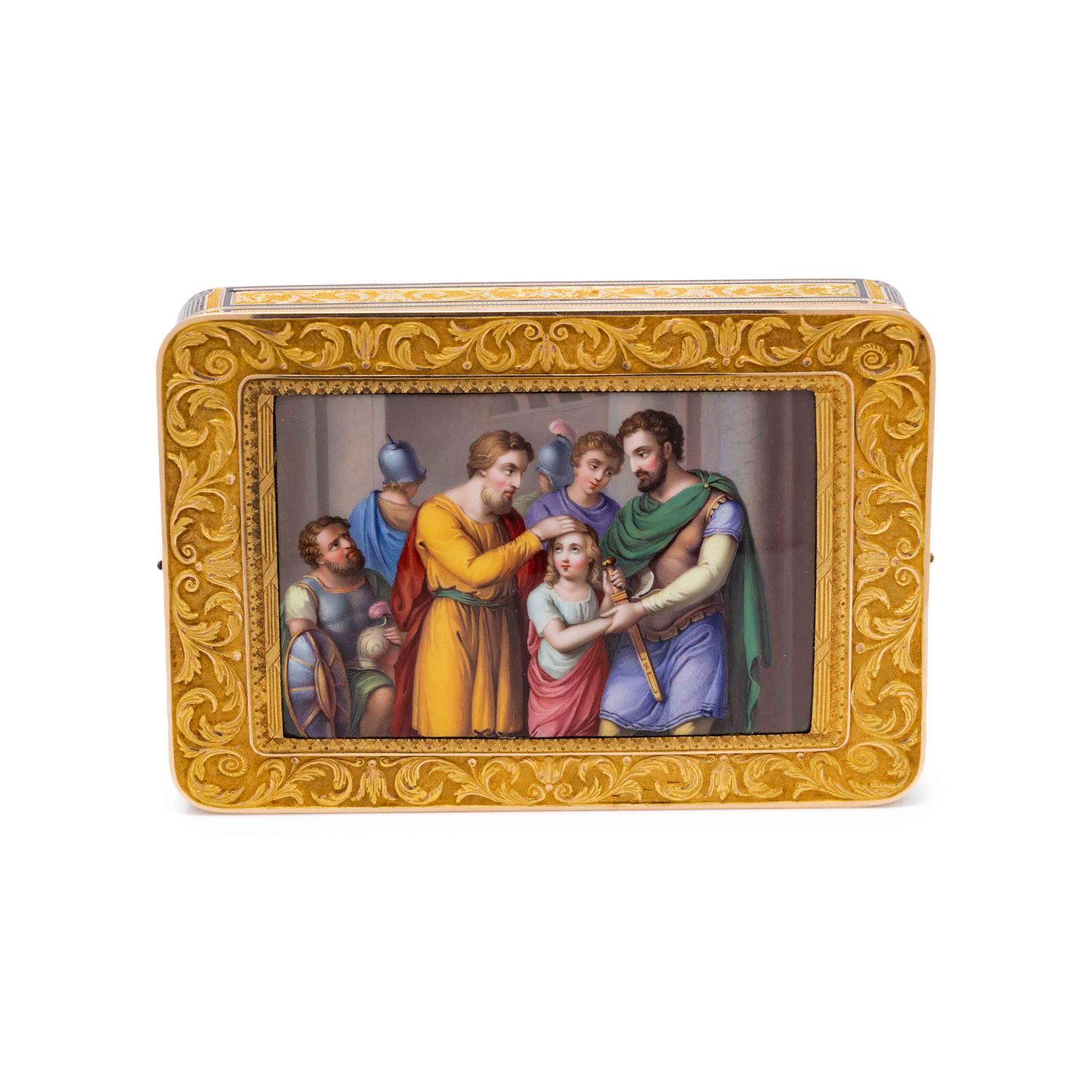 A Gold and Enamel Snuff Box