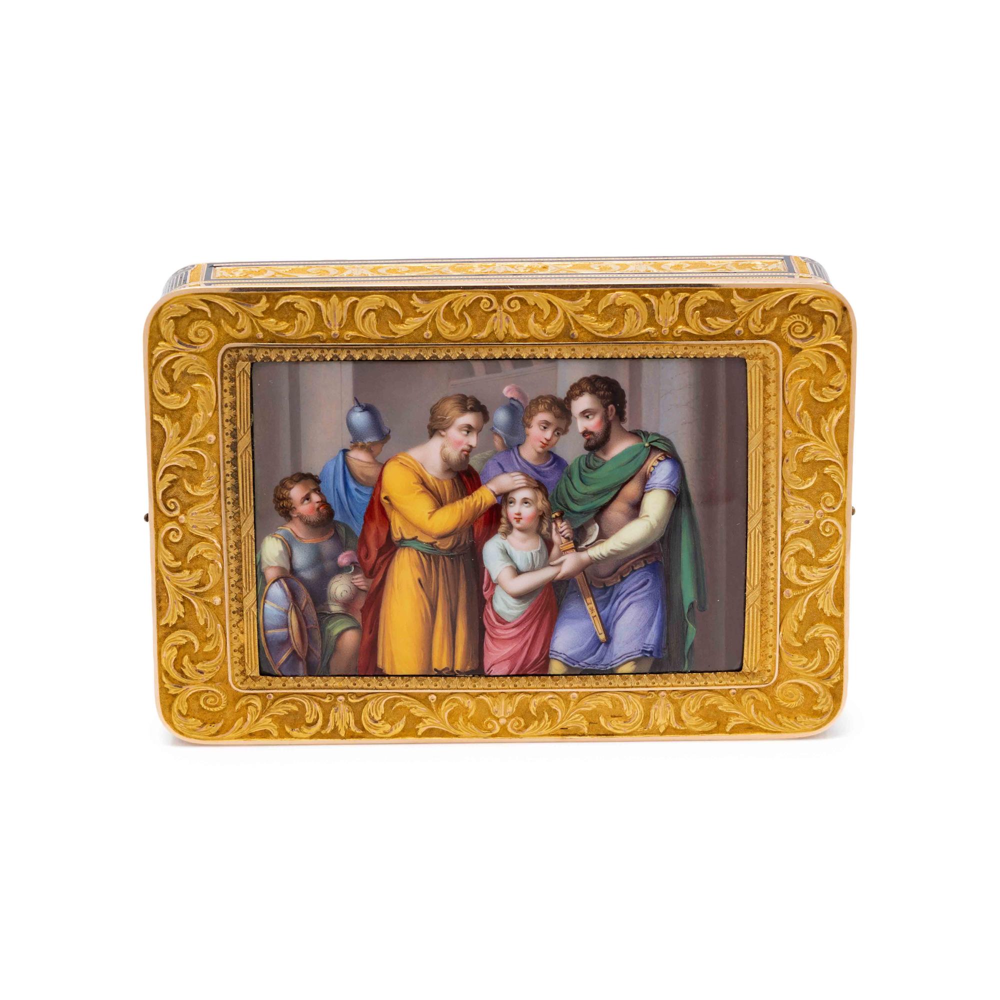 A Gold and Enamel Snuff Box
