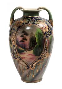 A Continental Porcelain Vase Height 16 inches.