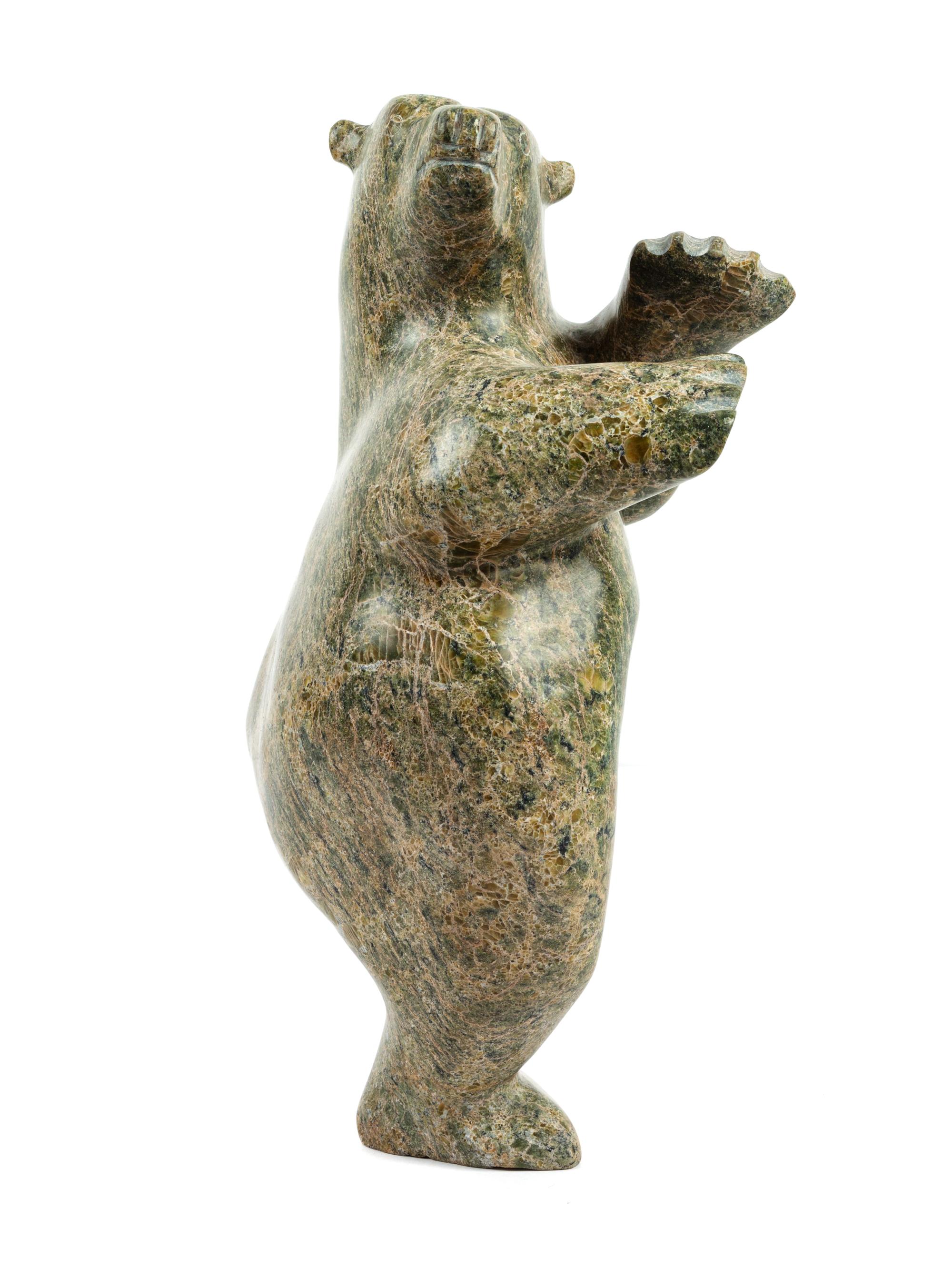 Dancing Bear Serpentine Stone Carving