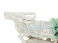 A Chinese Carved Jadeite Figure of an Ox Cart