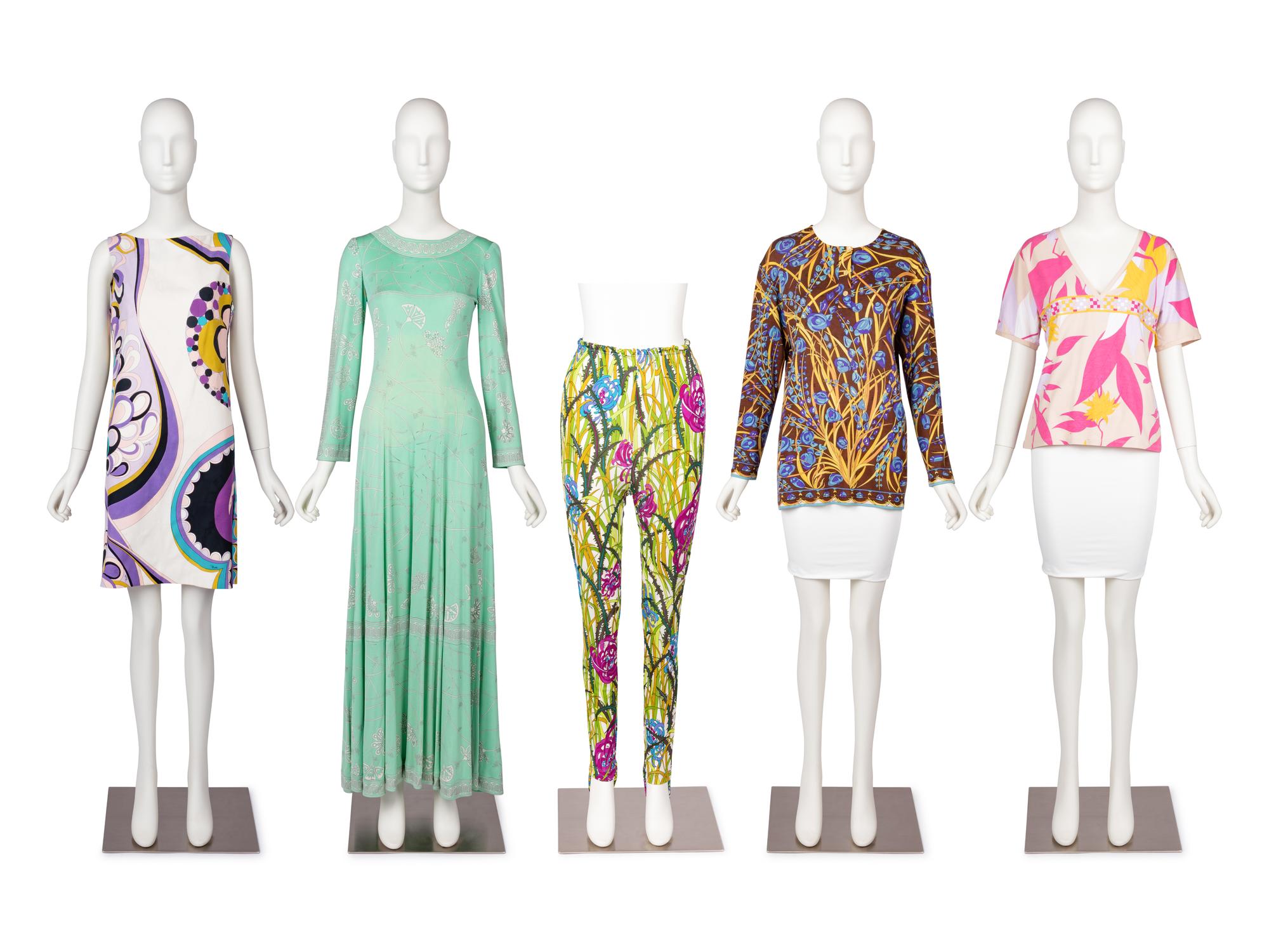 Five Pucci Items: Two Tops, Two Dresses, One Pant, 1970-2000s