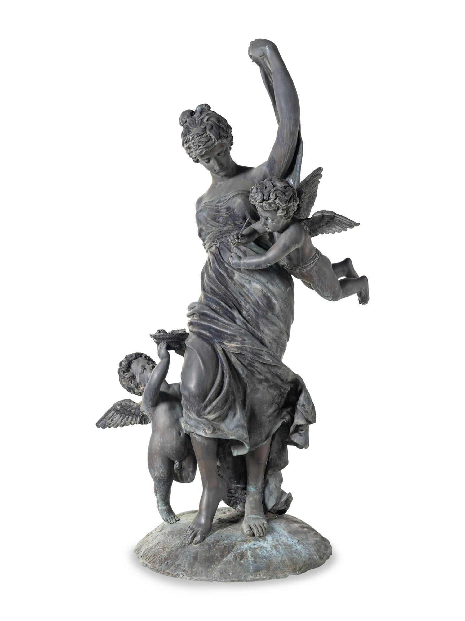 A Monumental Cast Metal Figural Group