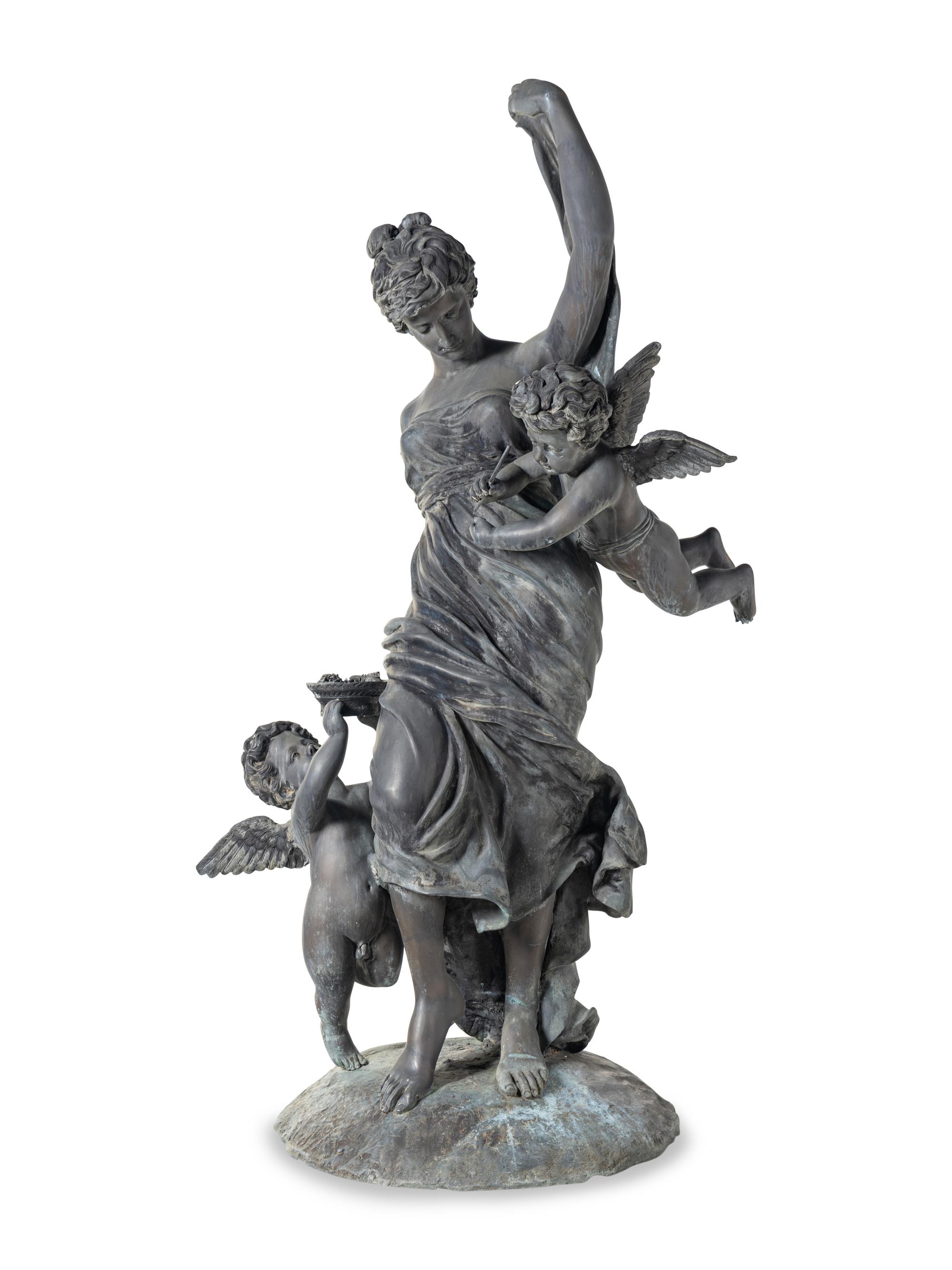 A Monumental Cast Metal Figural Group