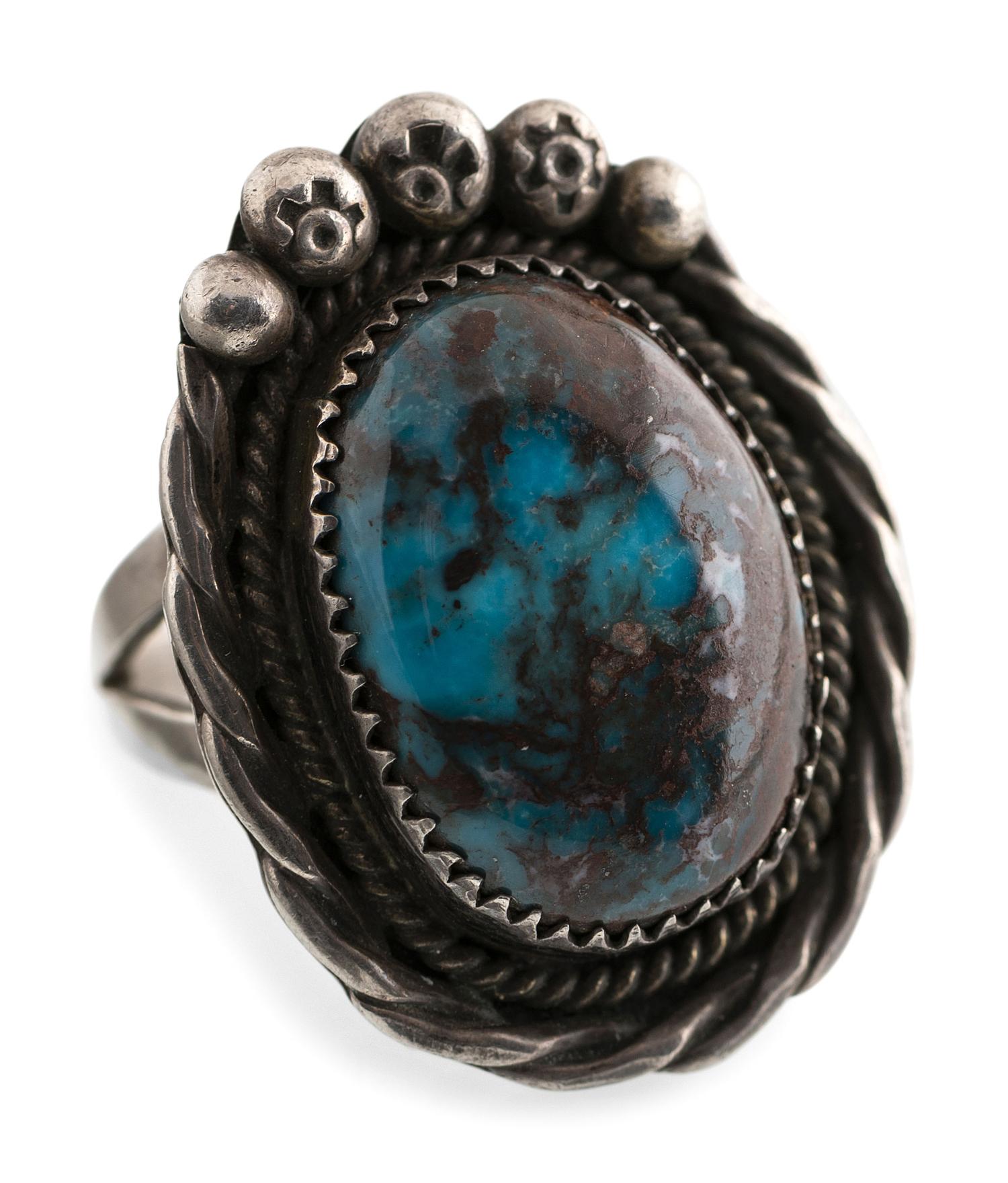 Navajo Silver and Bisbee Turquoise Ring