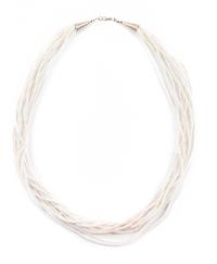 Santo Domingo Ten Strand White Shell Heishi Necklace Length 26 inches