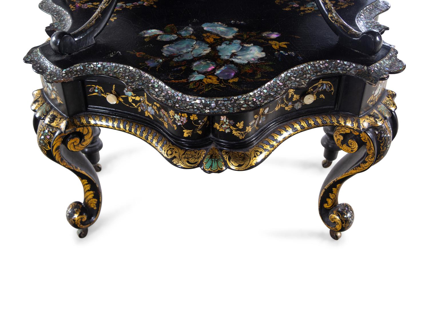 A Pair of Victorian Mother-of-Pearl Inlaid Étagères