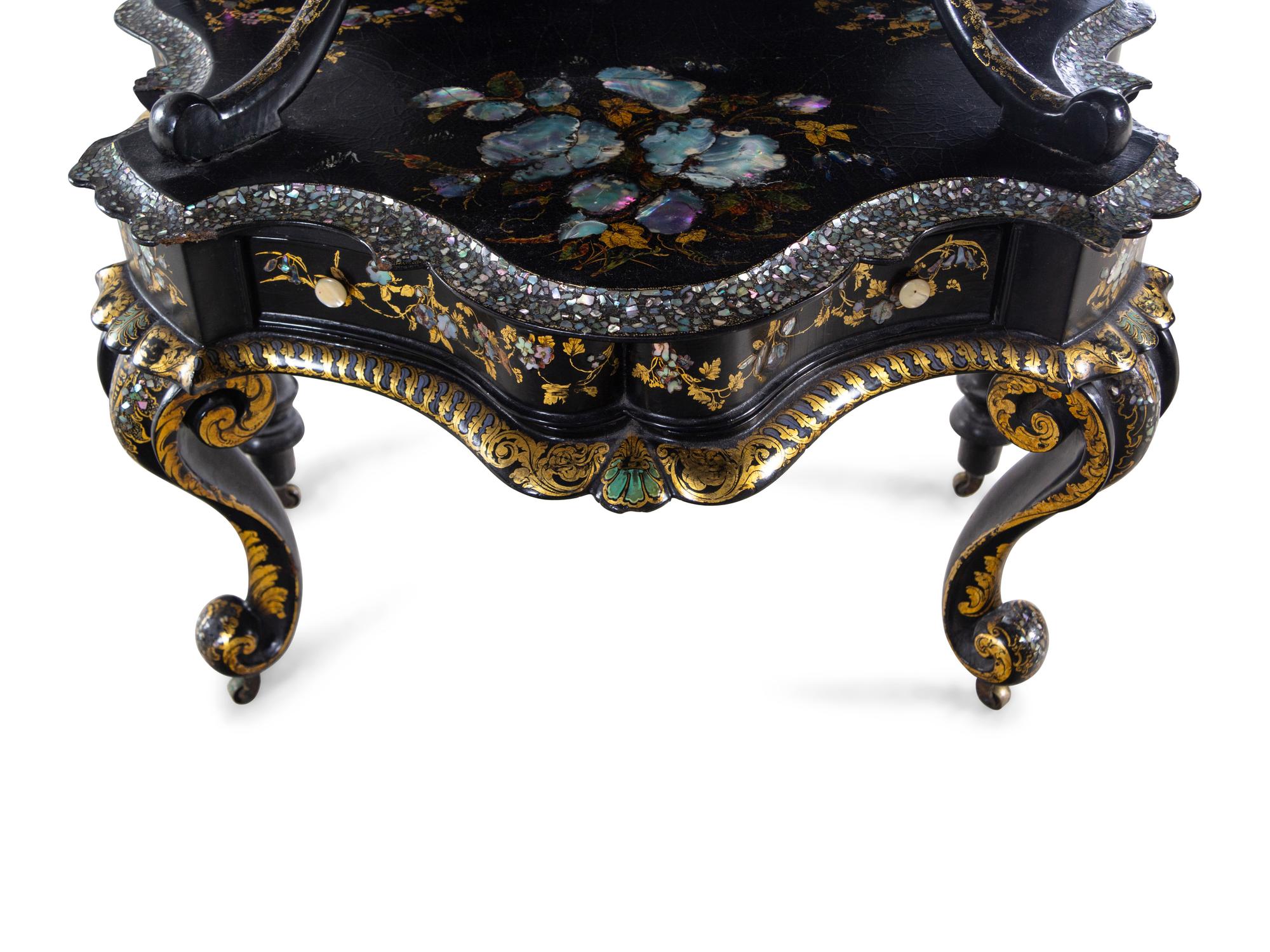 A Pair of Victorian Mother-of-Pearl Inlaid Étagères
