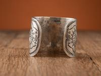 Navajo Heavily Stamped Silver Cuff Bracelet
