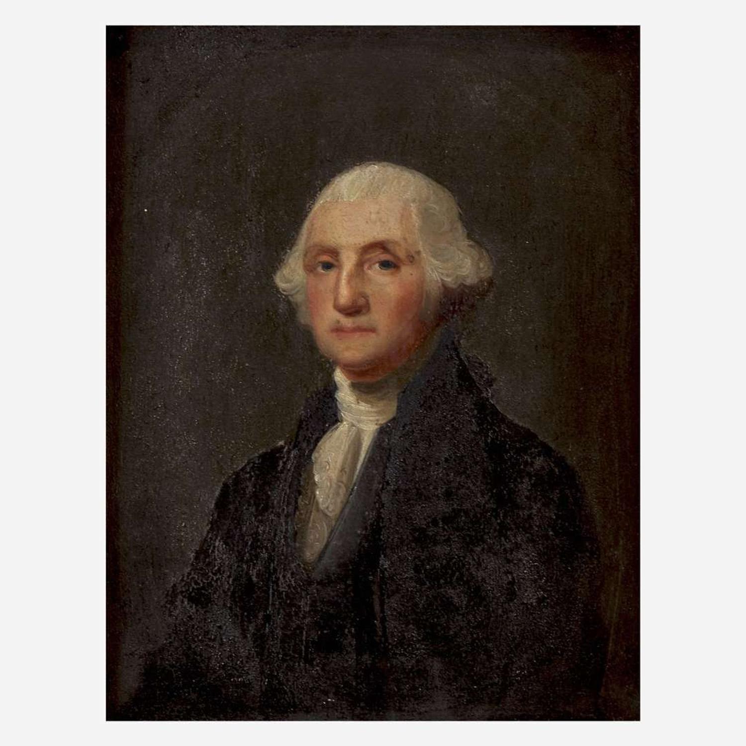 After Gilbert Stuart (1755-1828), American School 19th century Small Portrait of George Washington (1732-1799)