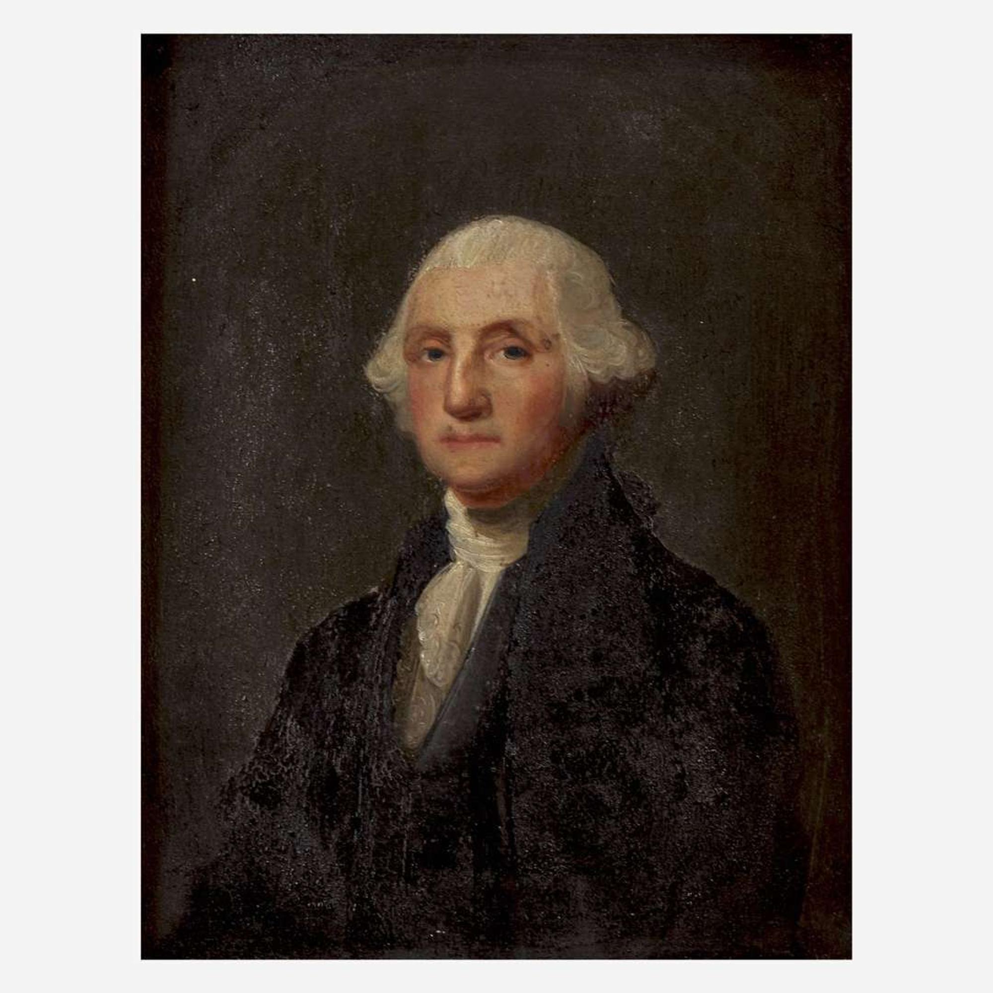 After Gilbert Stuart (1755-1828), American School 19th century Small Portrait of George Washington (1732-1799)