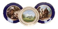 A Pair of German Cabinet Plates Diameter of first 9 1/2 inches.