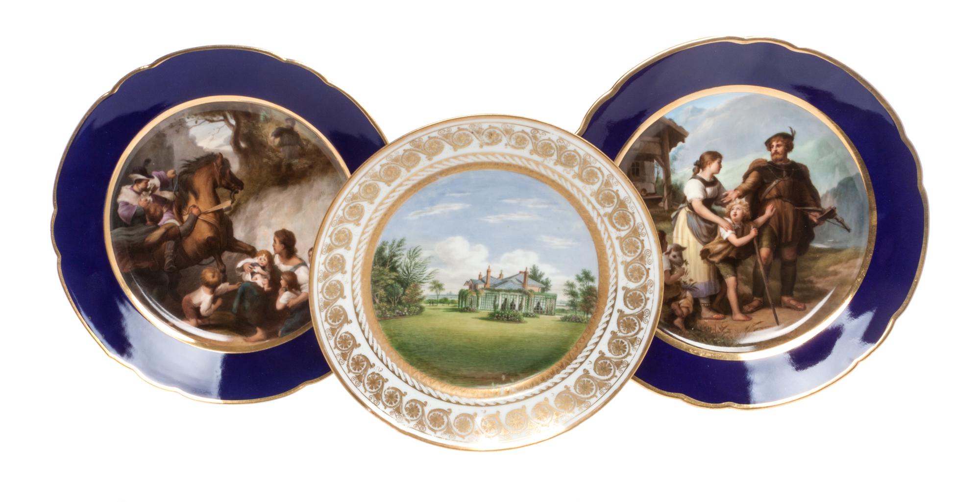 A Pair of German Cabinet Plates Diameter of first 9 1/2 inches.
