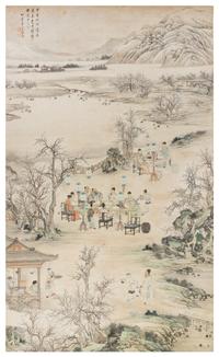 Attributed to Shangguan Zhou, (1665-circa 1750), Scholars in Riverscape Scene