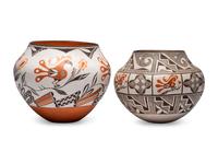 Pottery Jars, with Parrots
