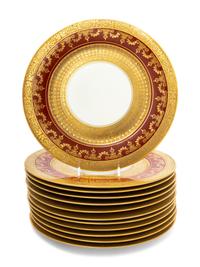 A Set of Twelve Thun Czechoslovakia Porcelain Plates