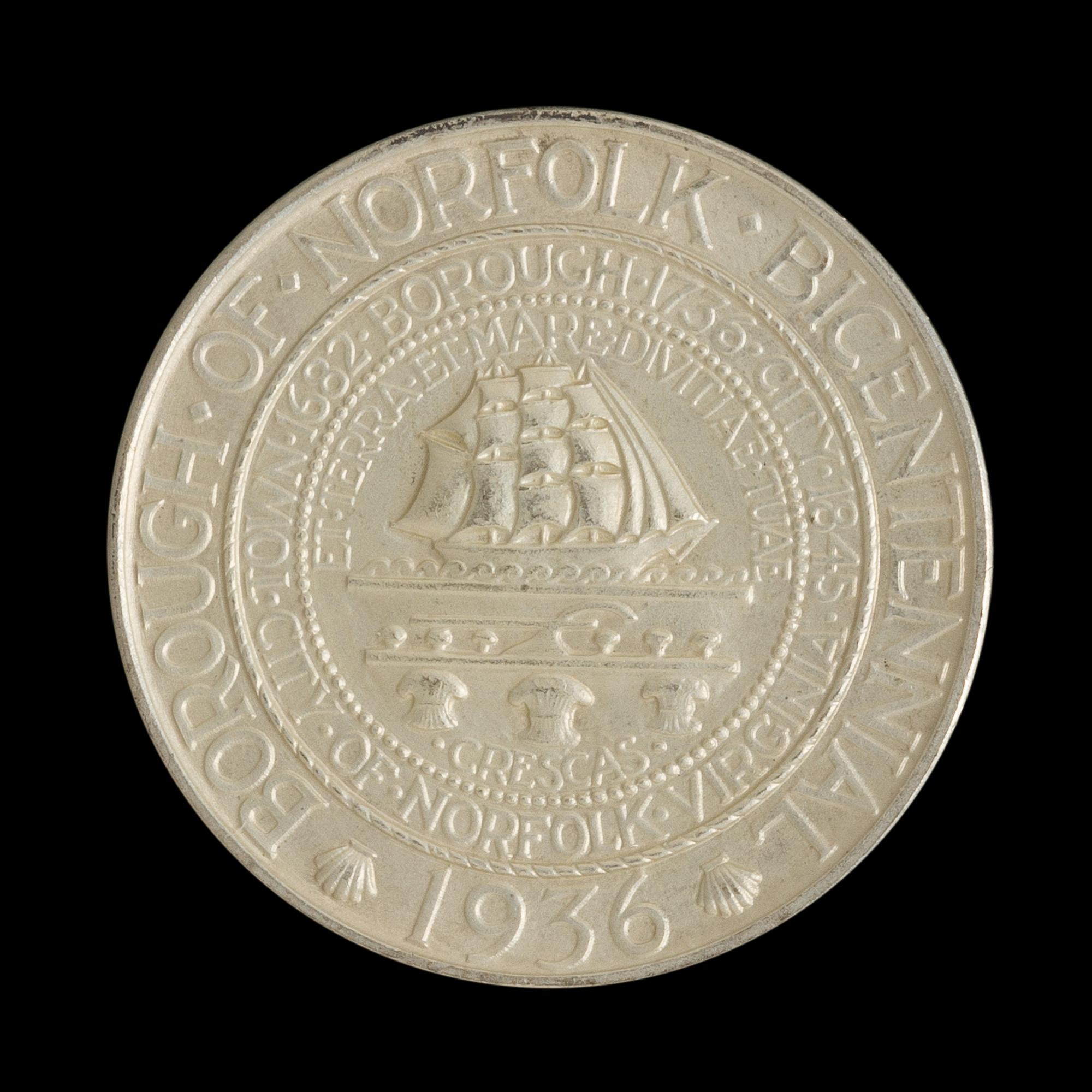 A United States 1936 Norfolk Commemorative 50c Coin