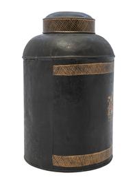 An English Armorial Tole Painted Tea Canister