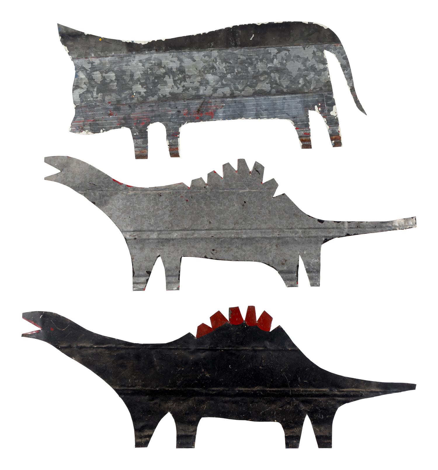 Two Dinosaurs and One Cat (three works)