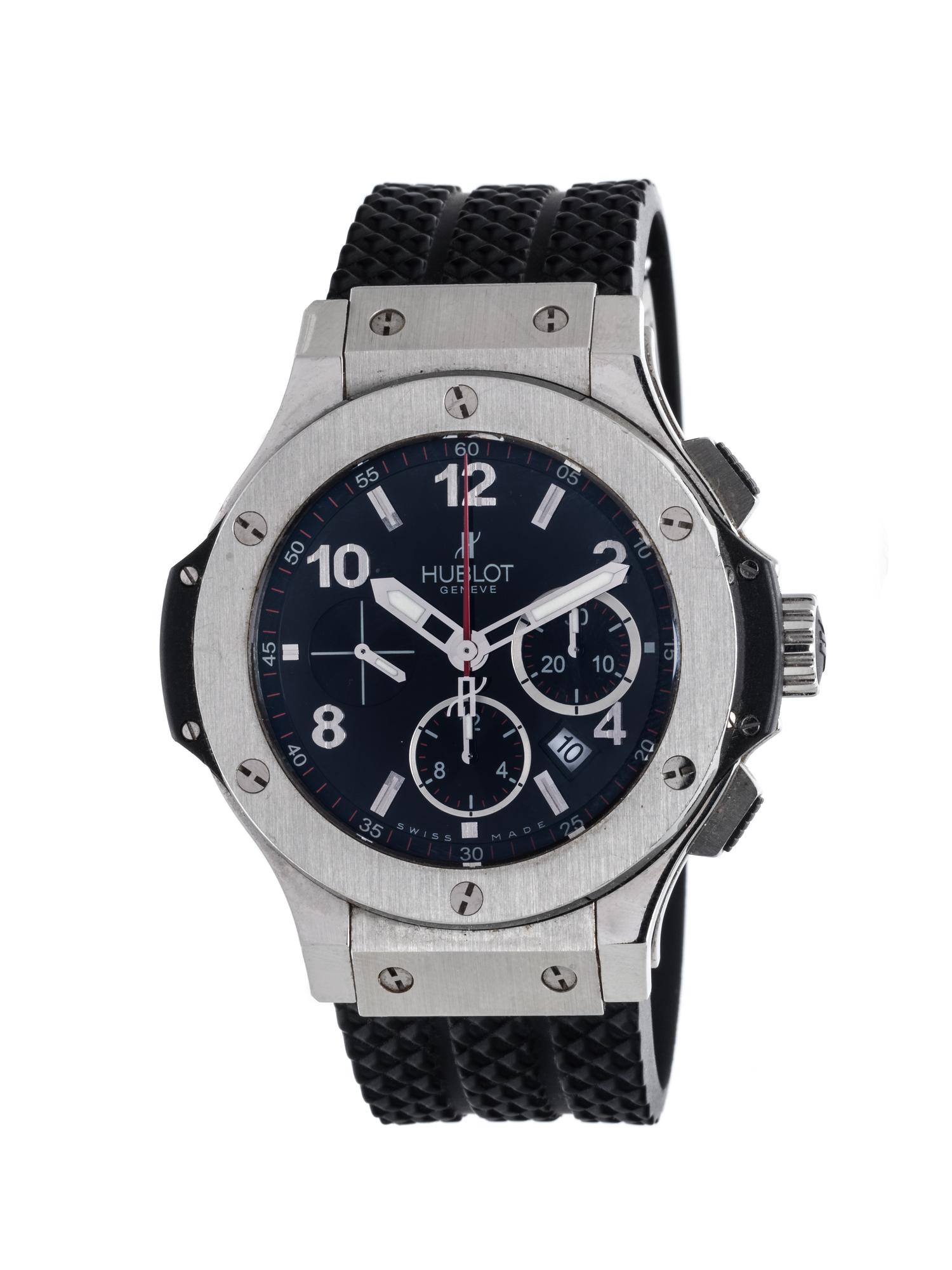 HUBLOT, STAINLESS STEEL 'BIG BANG' CHRONOGRAPH WRISTWATCH
