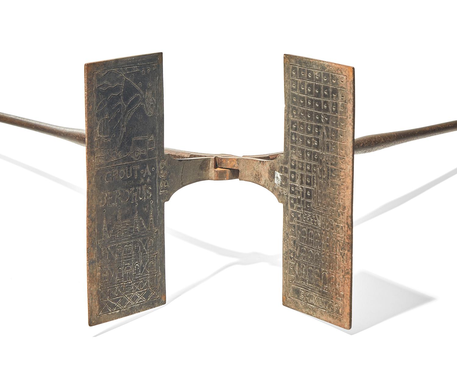A Group of Five Wrought Iron Waffle Irons, French and Flemish, Late 18th and 19th Century