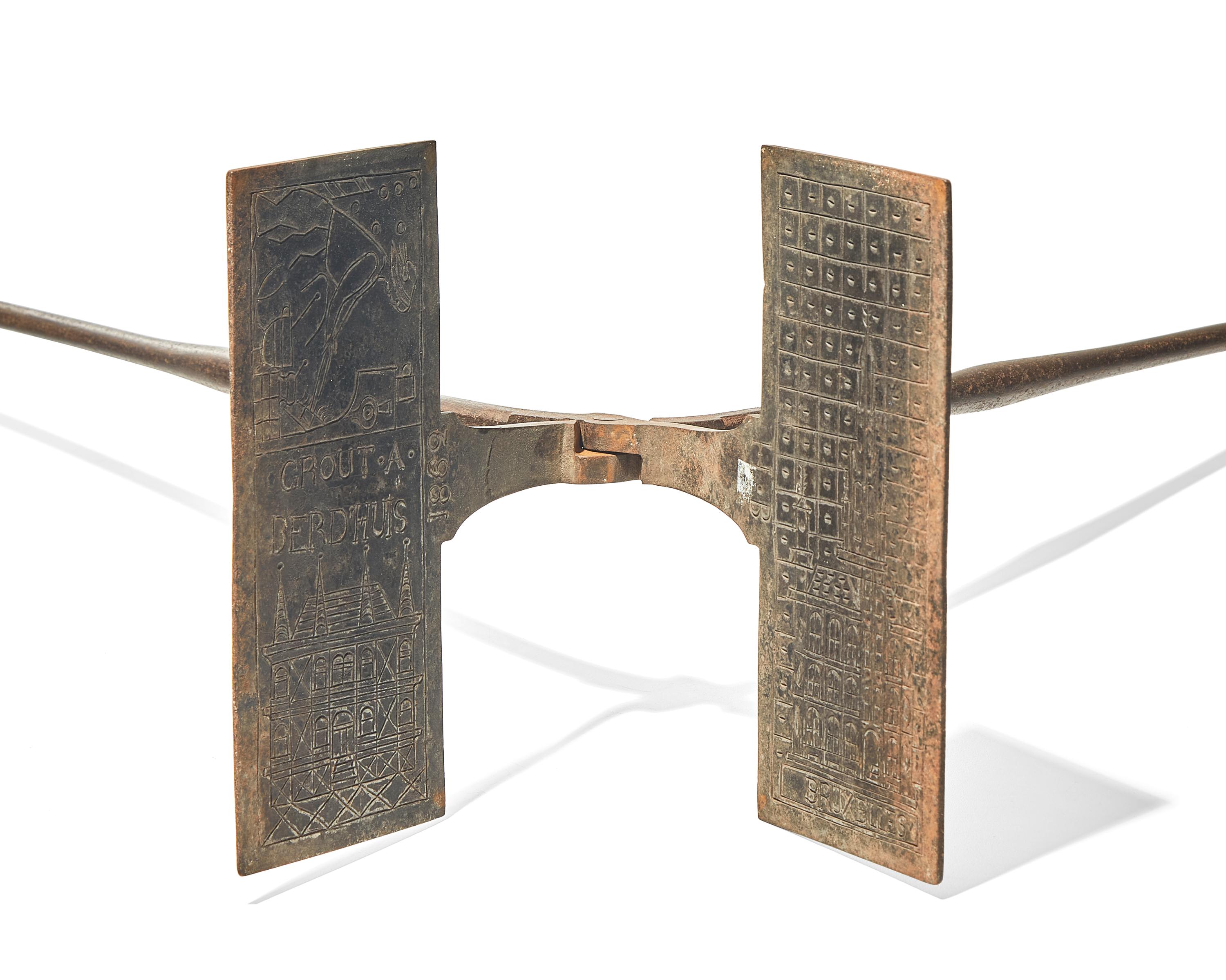 A Group of Five Wrought Iron Waffle Irons, French and Flemish, Late 18th and 19th Century