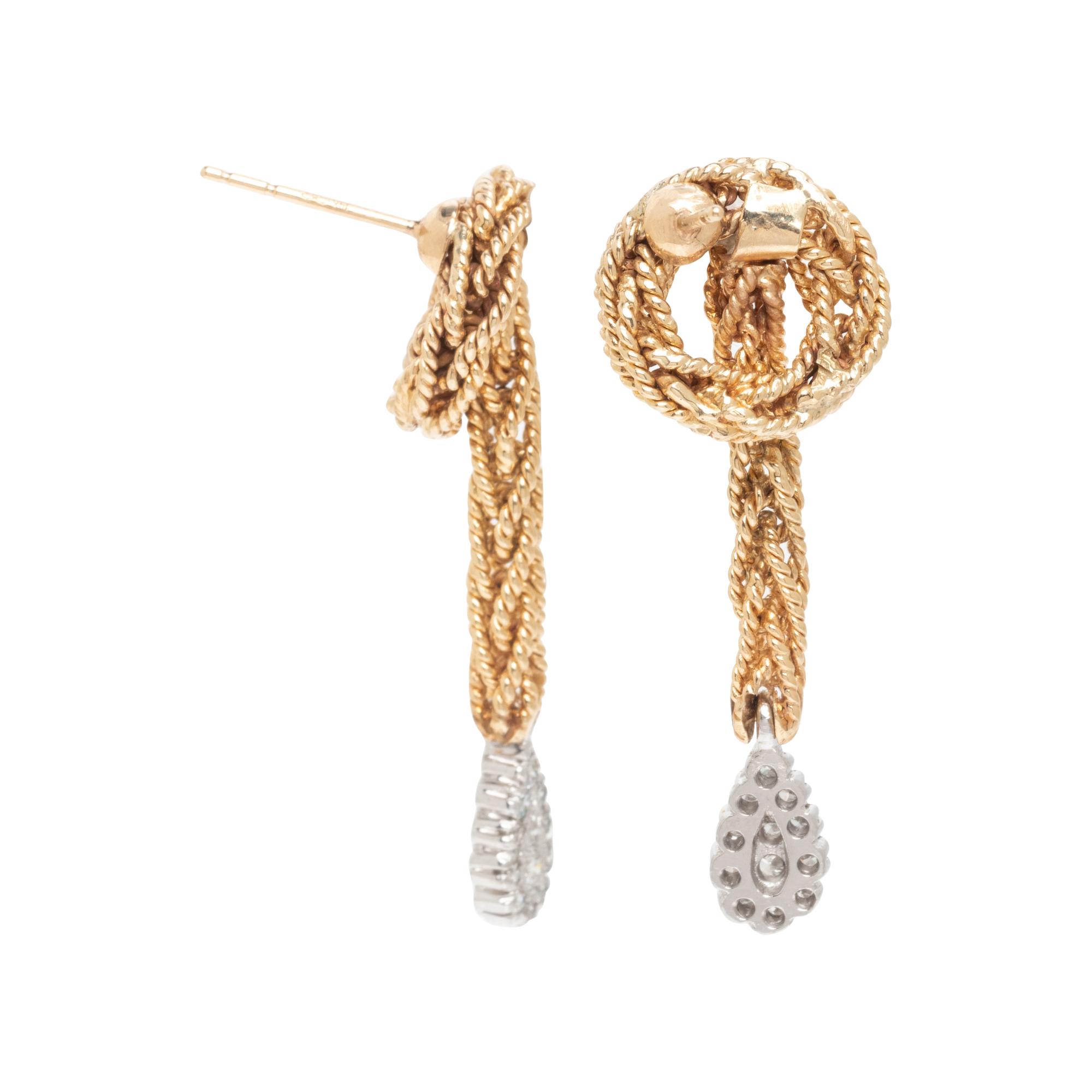 BICOLOR GOLD AND DIAMOND EARRINGS
