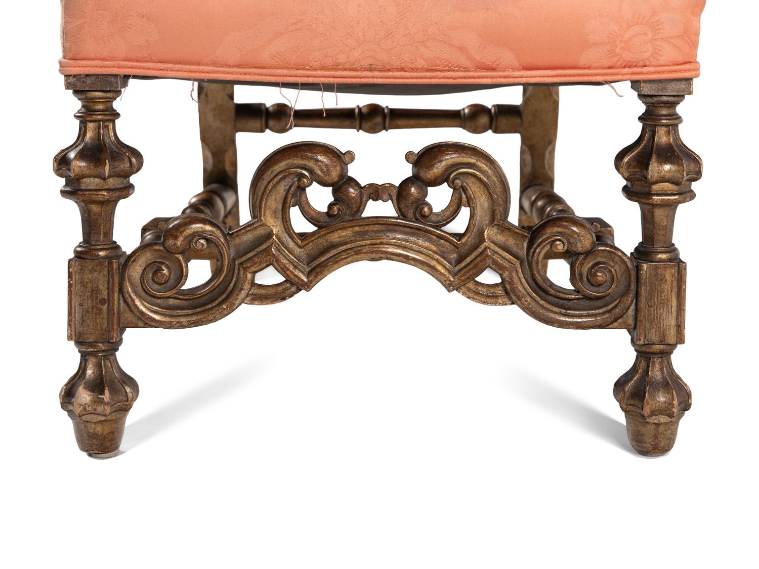 A Pair of William and Mary Style Silvered Side Chairs