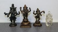 Three Southeast Asian Bronze Figures Height of tallest 7 inches.