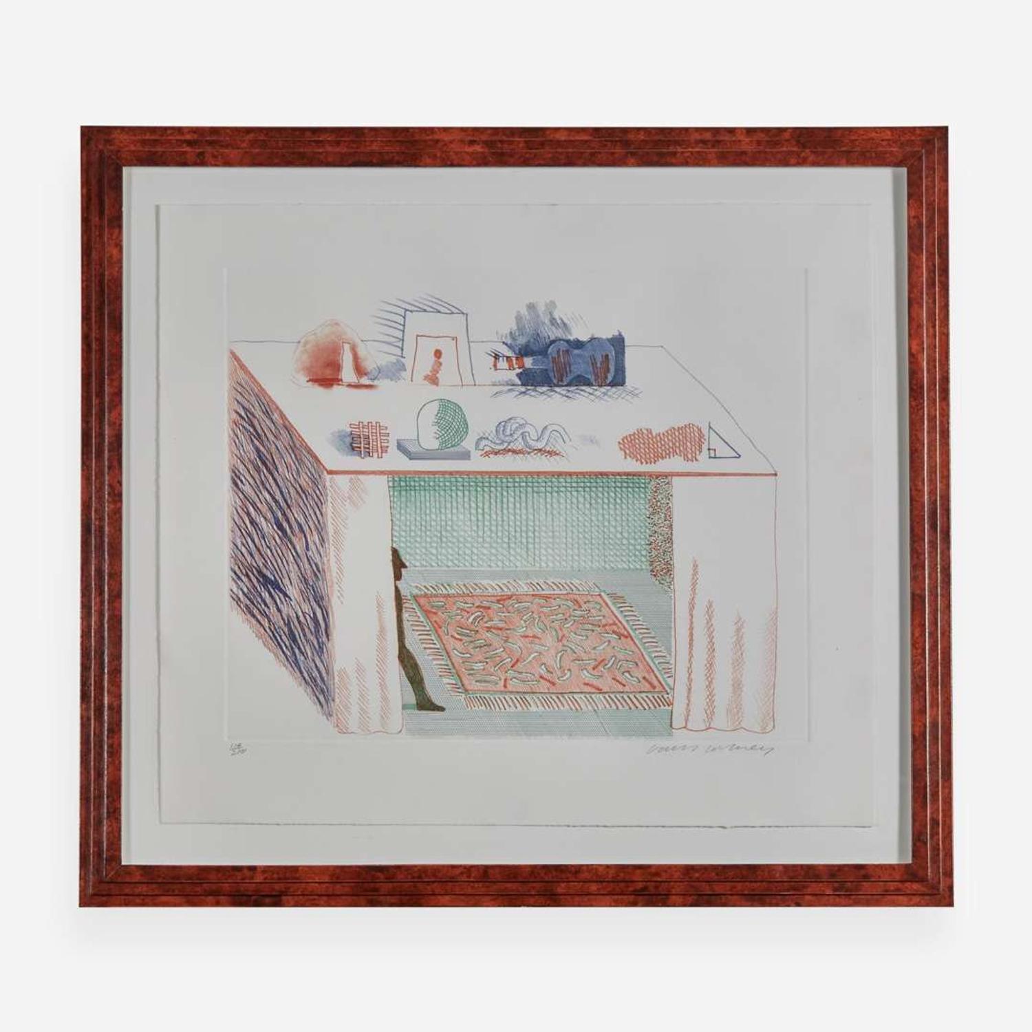 David Hockney (British, b.1937) In a Chiaroscuro, Plate 9 from The Blue Guitar