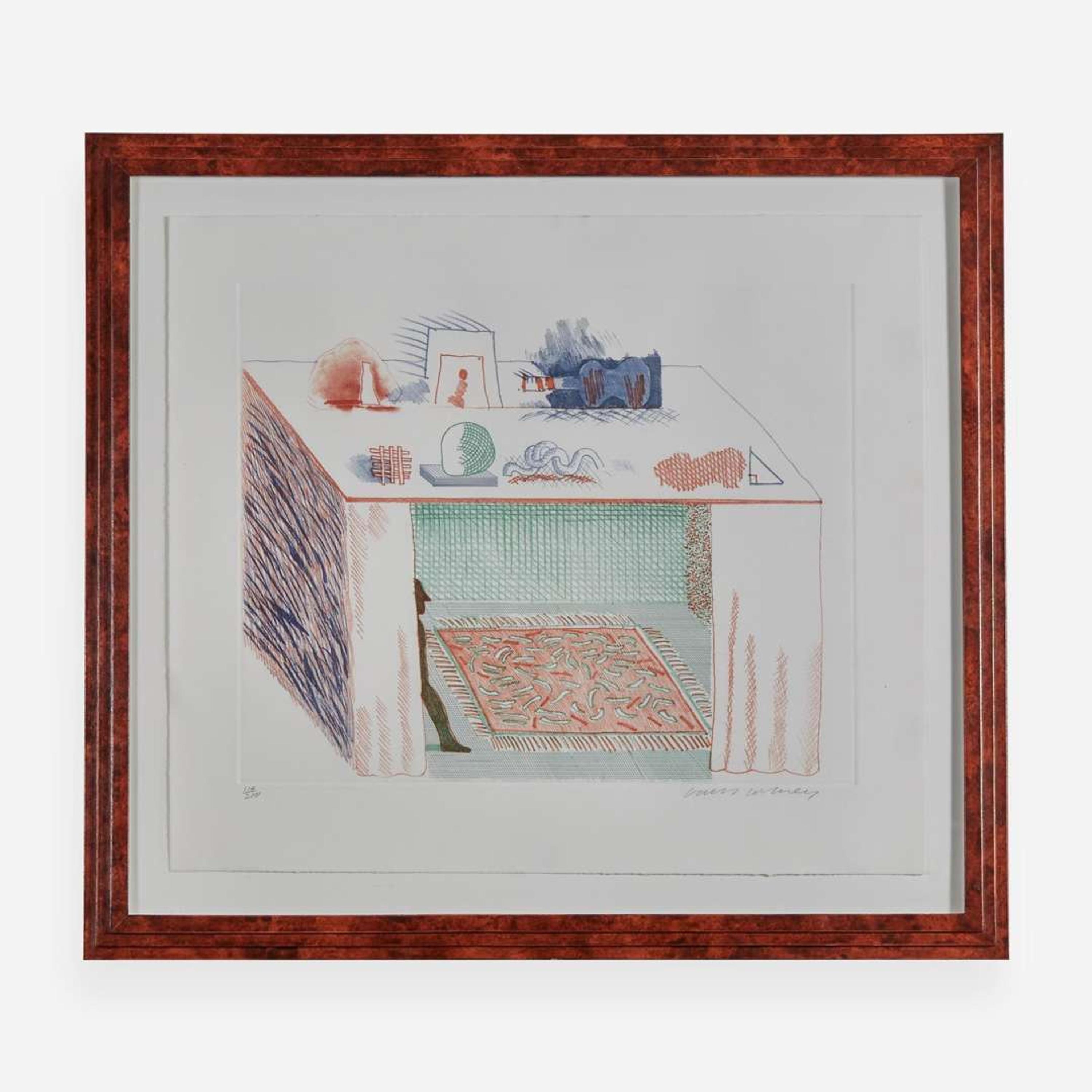 David Hockney (British, b.1937) In a Chiaroscuro, Plate 9 from The Blue Guitar
