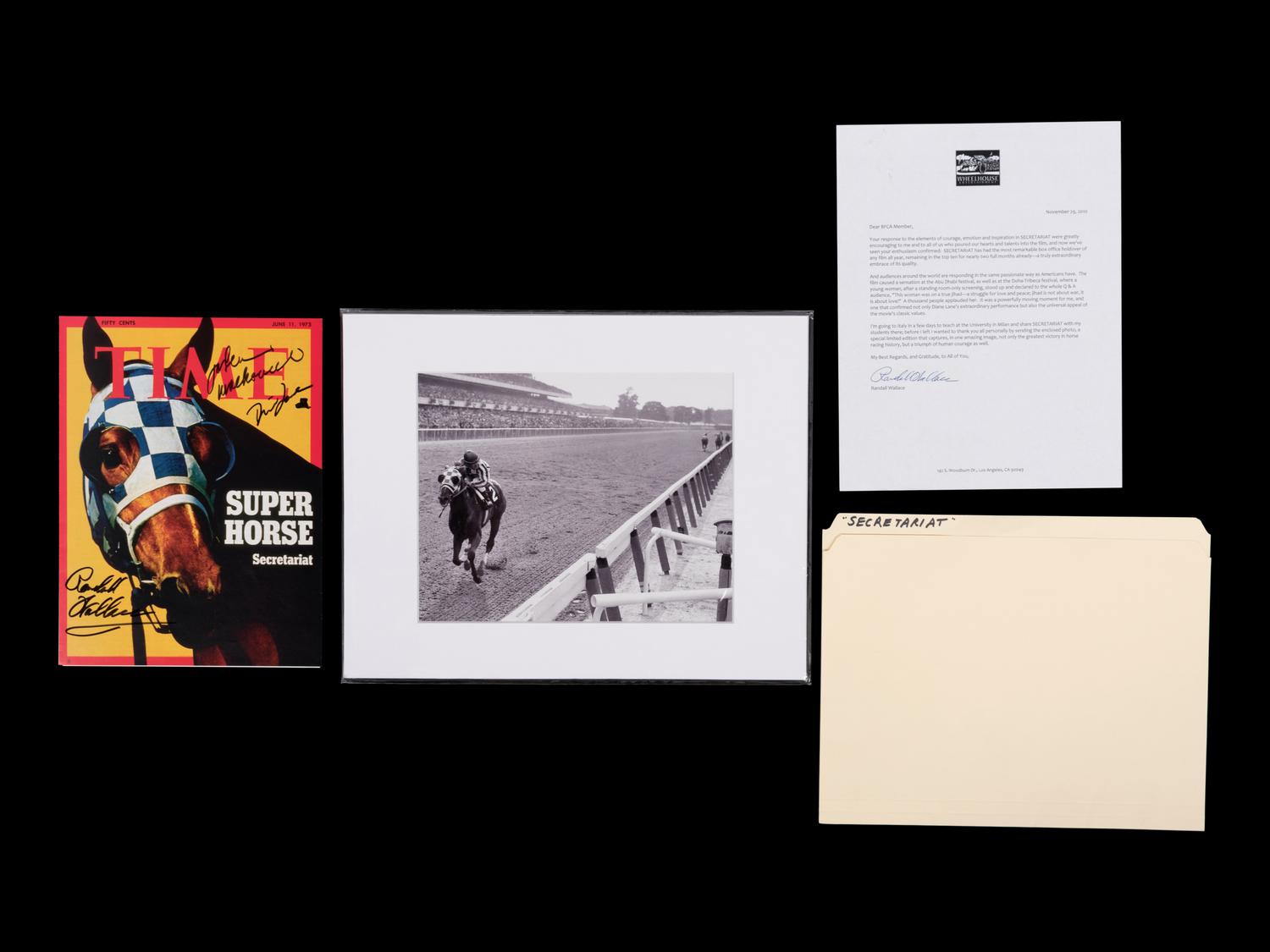 (Film Memorabilia) A group of 3 pieces of memorabilia from Secretariat . Walt Disney Pictures, 2010; comprising: