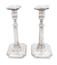 A Pair of Weighted American Silver Candlesticks