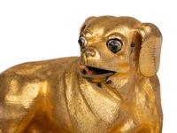A German Gilt Bronze, Ebonized and Lapis Lazuli-Mounted Automaton with a Reclining Hound