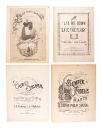 [CIVIL WAR]. 170+ Sheet music, incl. over 50 Civil War songs and many pre-Fire Chicago imprints.