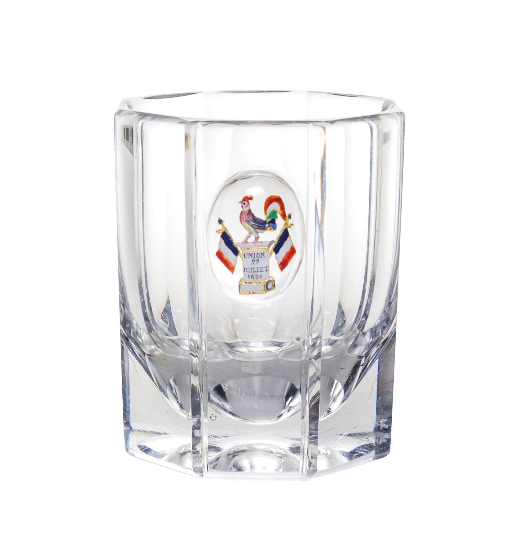 A Baccarat Enameled Glass Tumbler Height 3 3/4 inches. — 19TH CENTURY