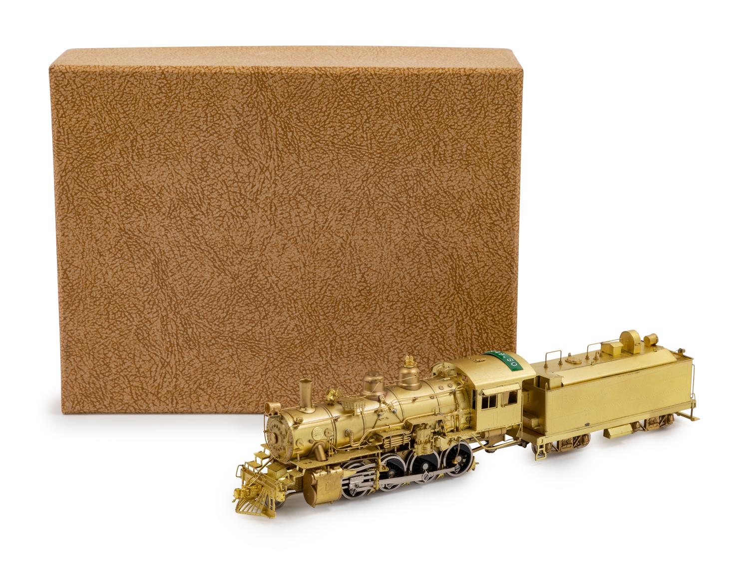 A Factory Boxed Samhongsa Brass HO-Gauge Santa Fe Railway 2-8-0 Locomotive and Tender