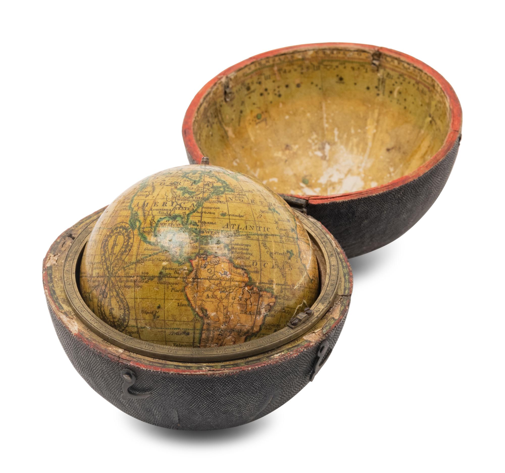 A Newton & Son Three-Inch Terrestrial Pocket Globe