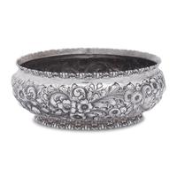 Three American Silver Floral Repoussé Table Articles