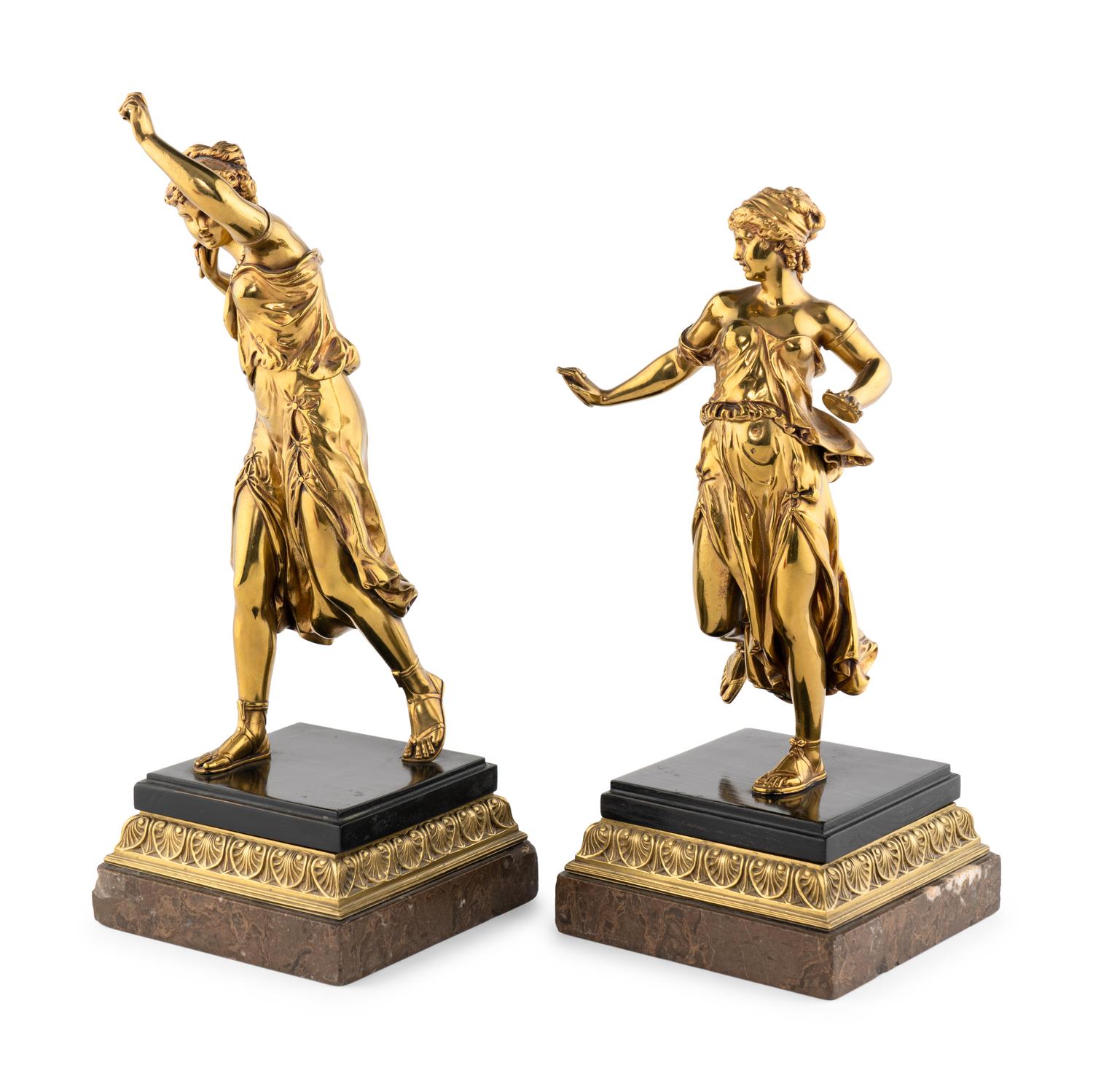A Pair of Continental Gilt Bronze Figures