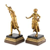 A Pair of Continental Gilt Bronze Figures