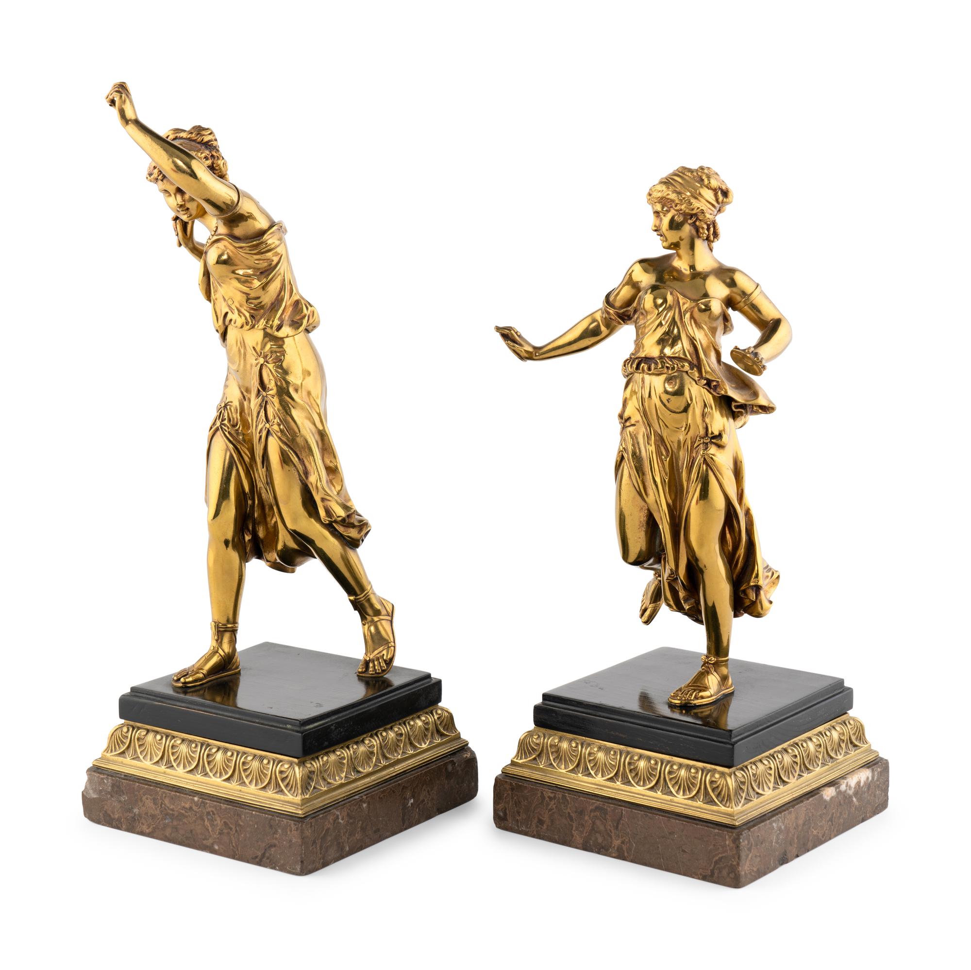 A Pair of Continental Gilt Bronze Figures