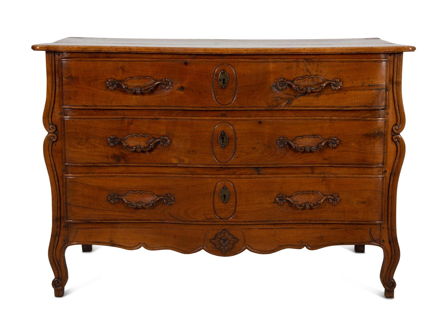 A Louis XV Provincial Fruitwood Commode