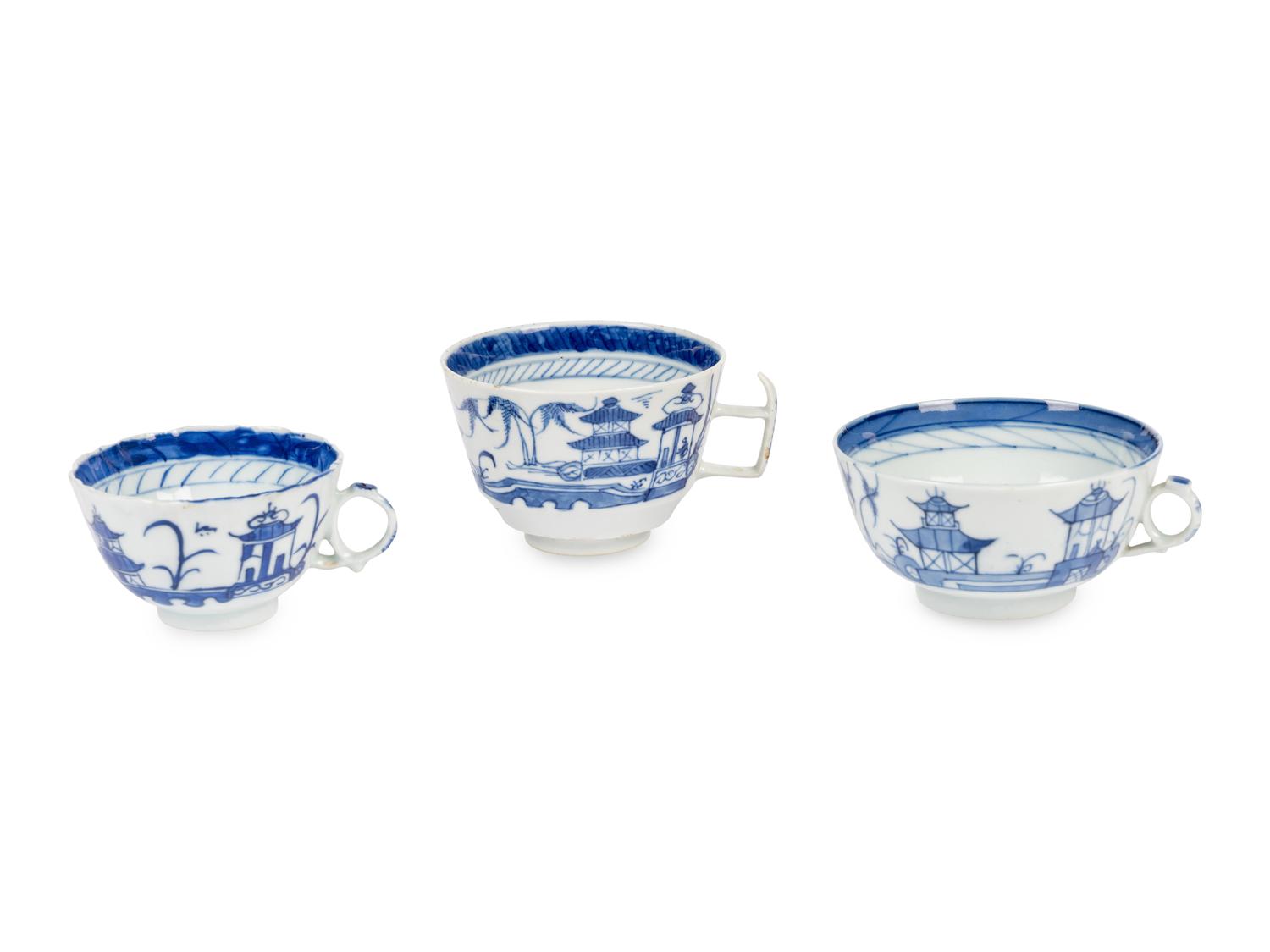 A Canton Blue and White Porcelain Tea Service