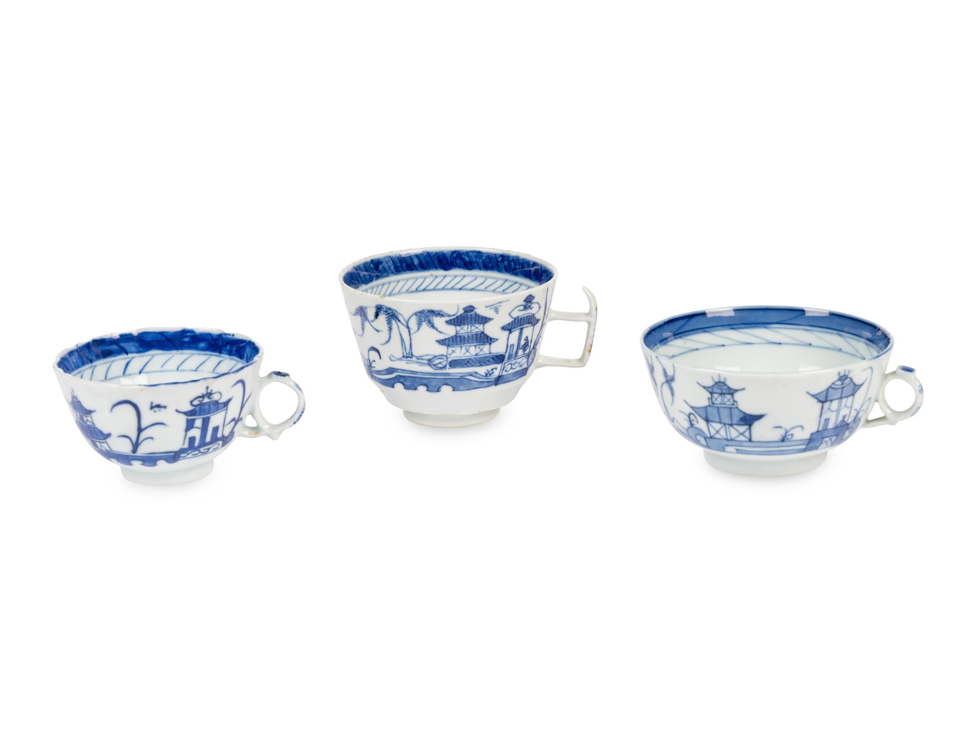 A Canton Blue and White Porcelain Tea Service
