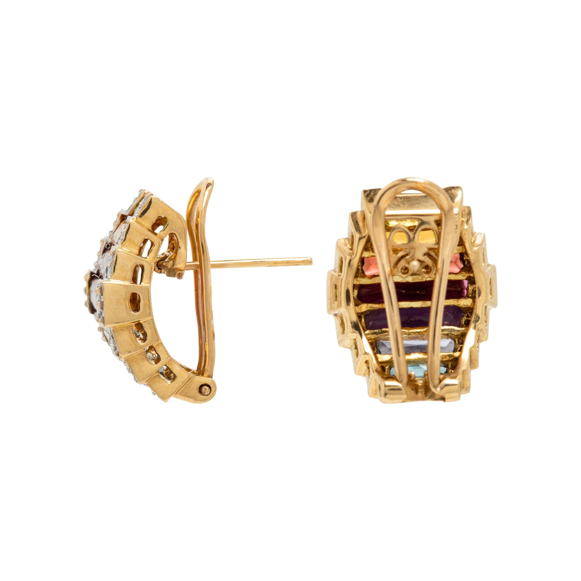 Bellarri, Multigem, Diamond, and Yellow Gold Earrings and Ring
