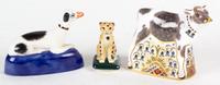 A Group of Porcelain Animal Figures Height of taller 4 3/4 inches.
