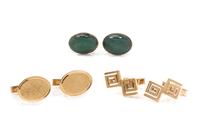 A Collection of 14 Karat Yellow Gold Cufflinks,