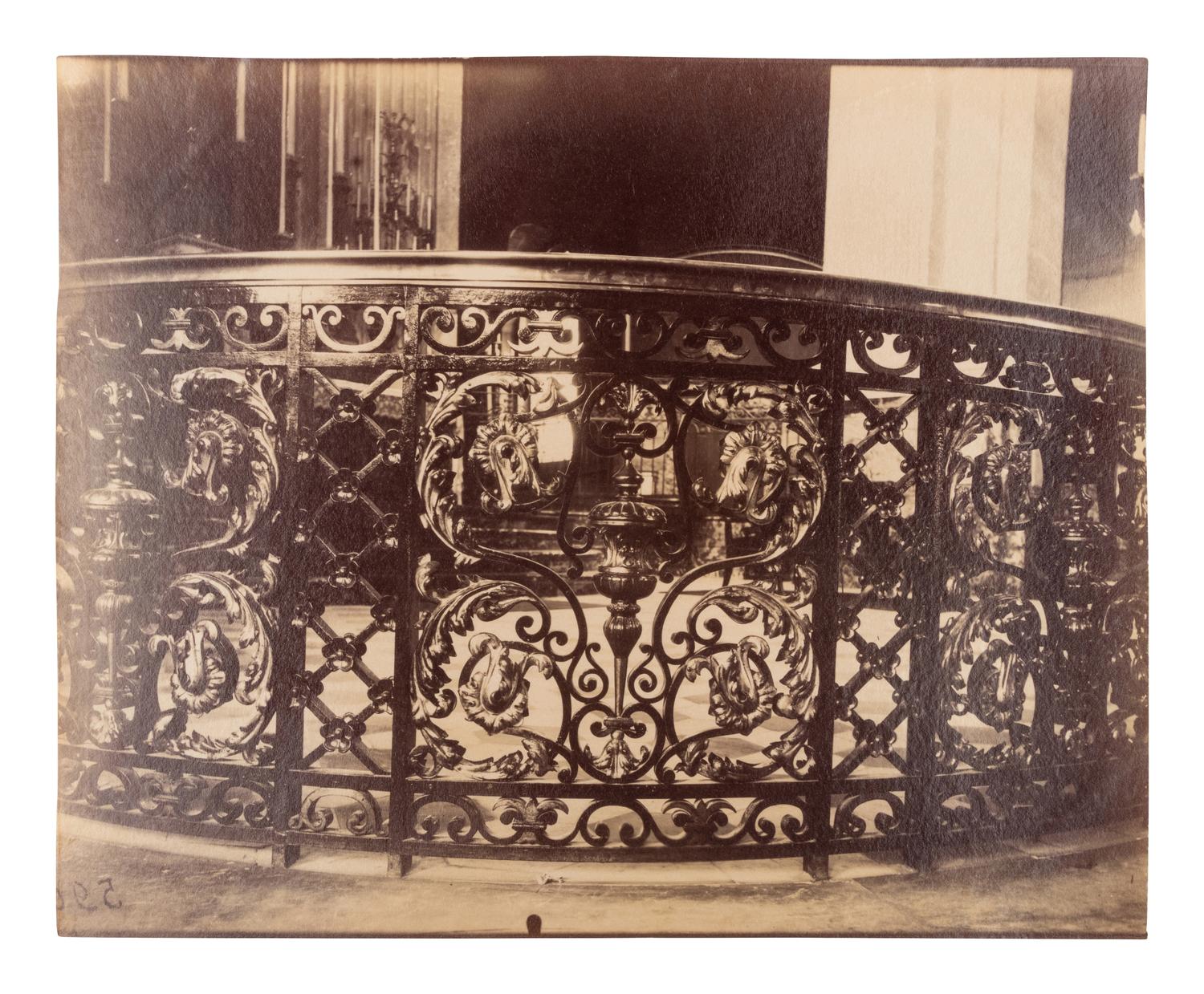 A group of four photographs ( Hôtel de Sully Charost, rue du Cherche-Midi 11 , 1904-1905; Hôtel de Fleury, rue des Saints-Pères 28 , 1905; 7 rue de l'Estrapade , 1905; Grille du chœr, èglise Saint Roch , 1912)