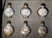 A Set of Six Peking Enamel on Copper Snuff Bottles